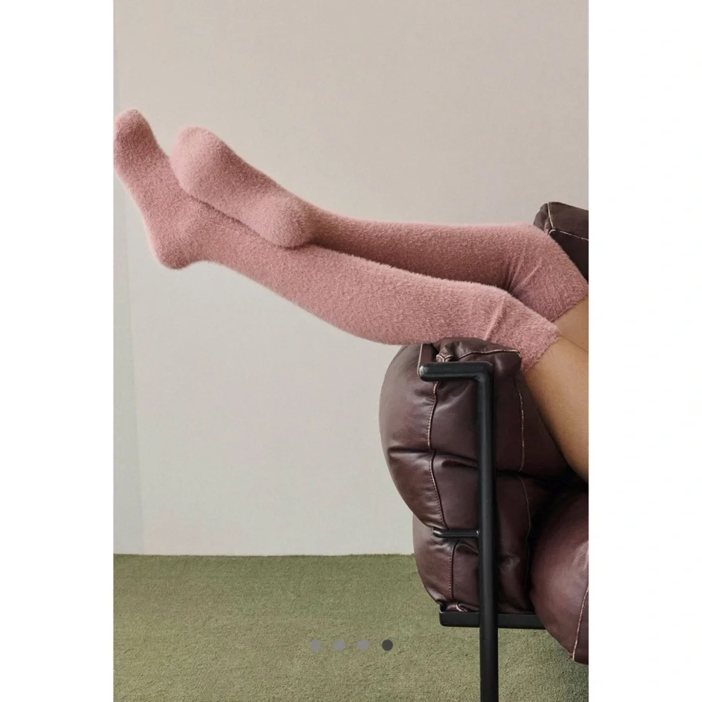 Anthropologie Pink Over The Knee Cozy Socks NWT